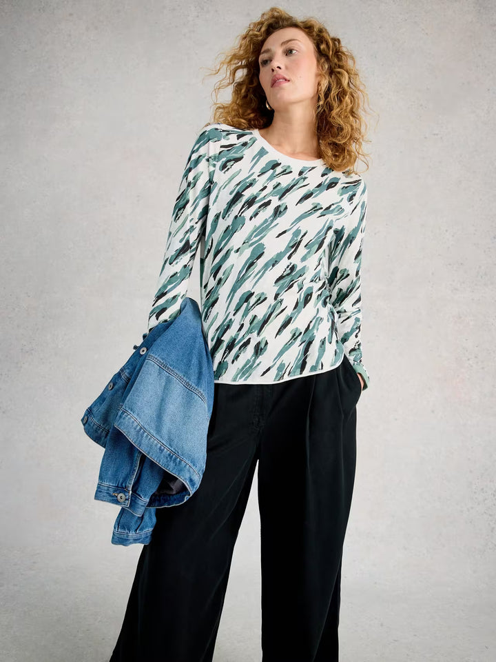 Chandail à différents imprimés à manches longues Clara