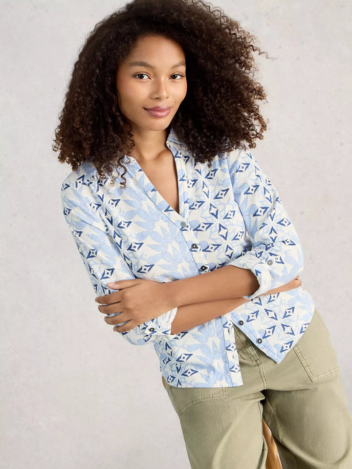 Blouse de coton confortable Annie – manches trois-quarts