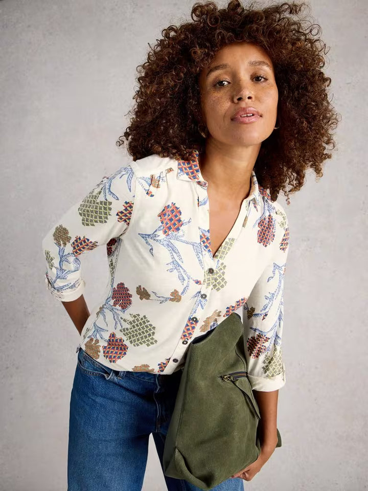 Blouse de coton confortable Annie – manches trois-quarts