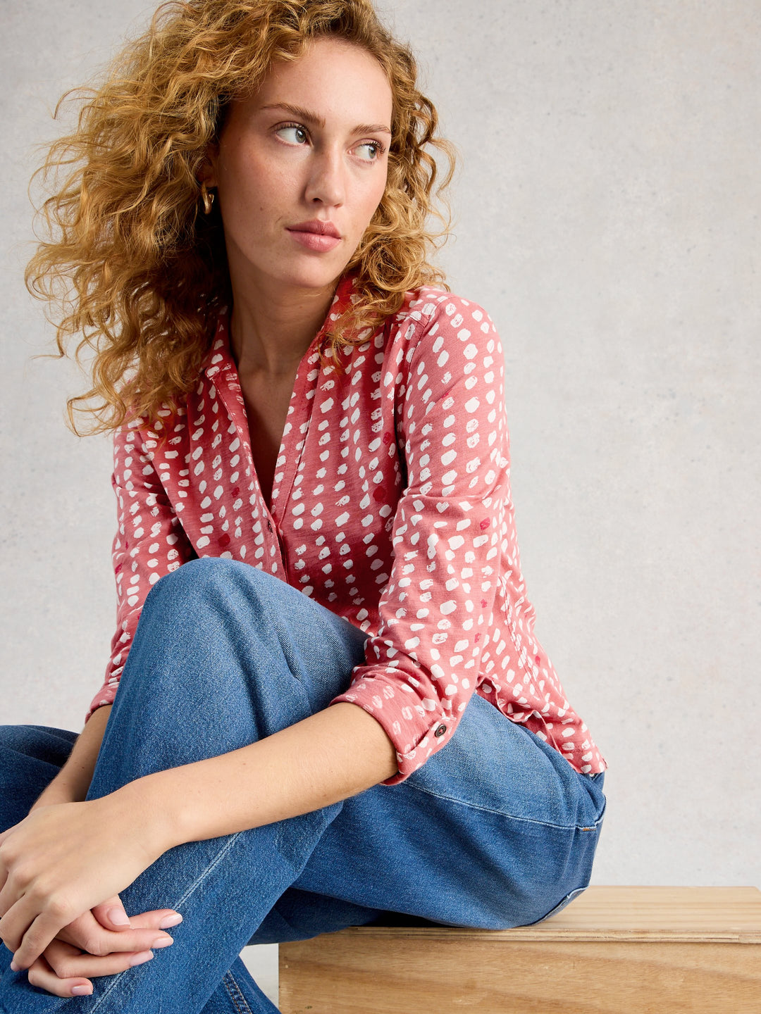 Blouse de coton confortable Annie – manches trois-quarts