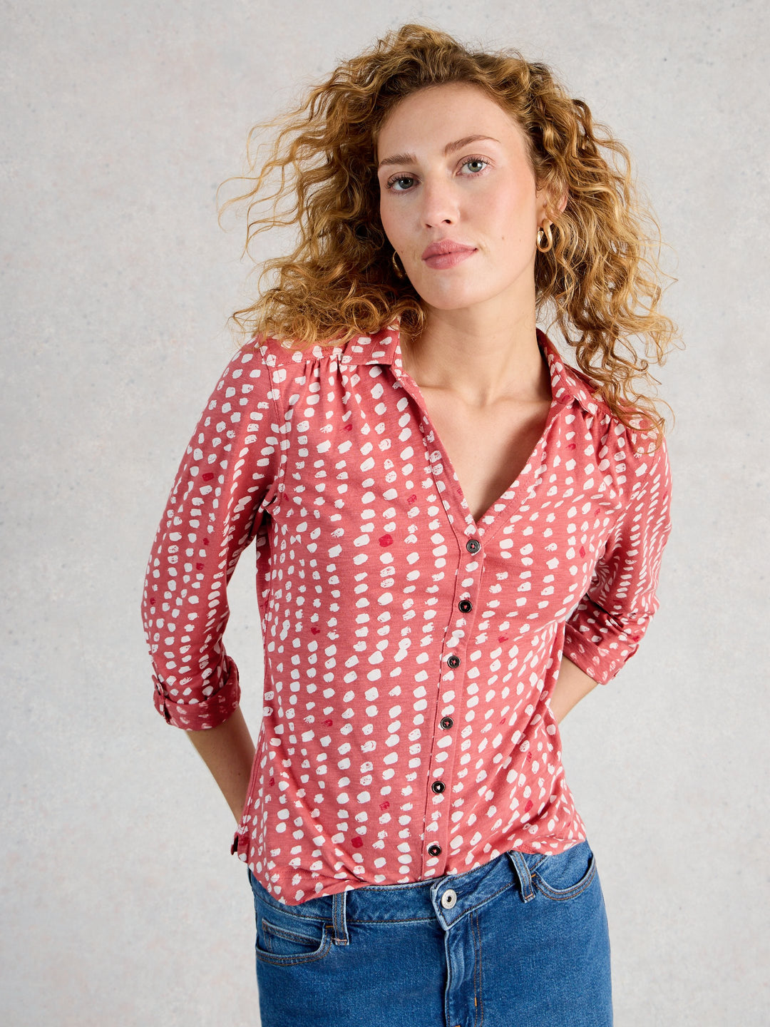 Blouse de coton confortable Annie – manches trois-quarts