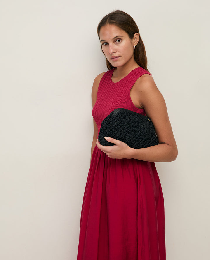 Robe sans manches à haut côtelé - En mélange de viscose