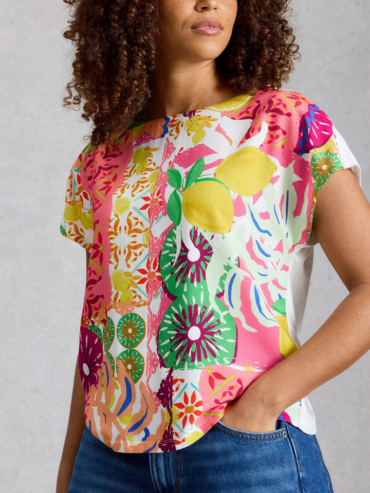 T-shirt à imprimé tropical - En viscose Ecovero et coton biologique