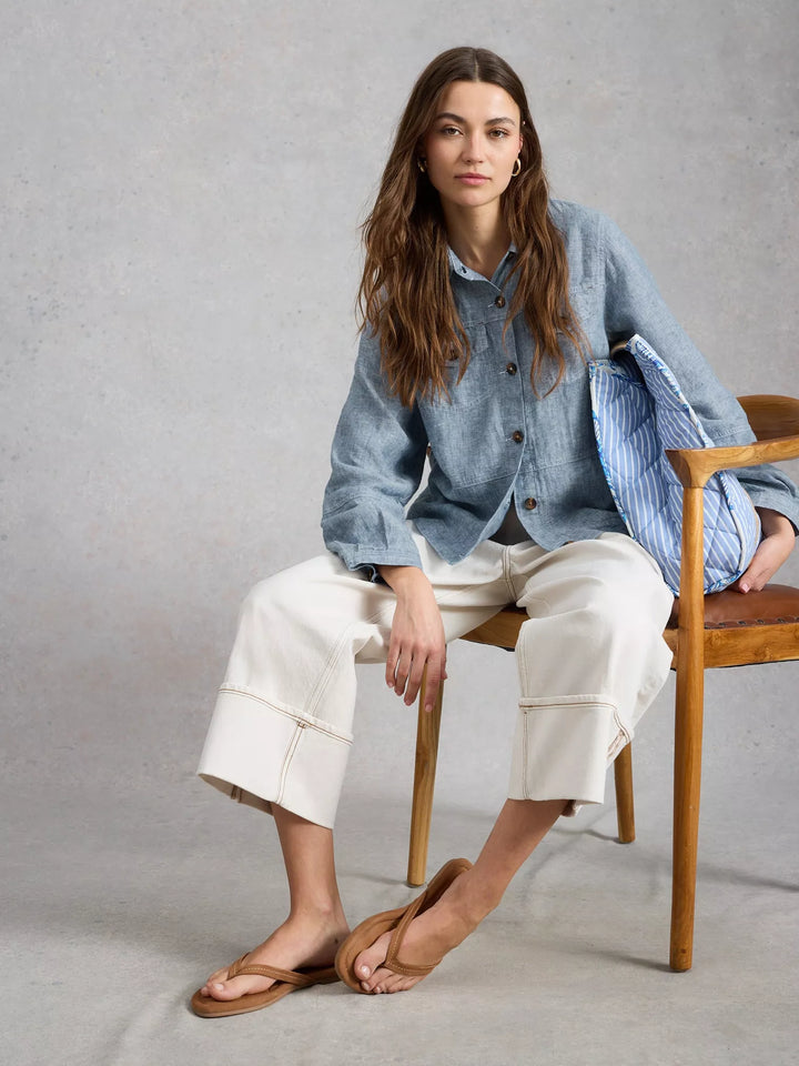 Veste en pur lin Camille- Coupe structurée et intemporelle