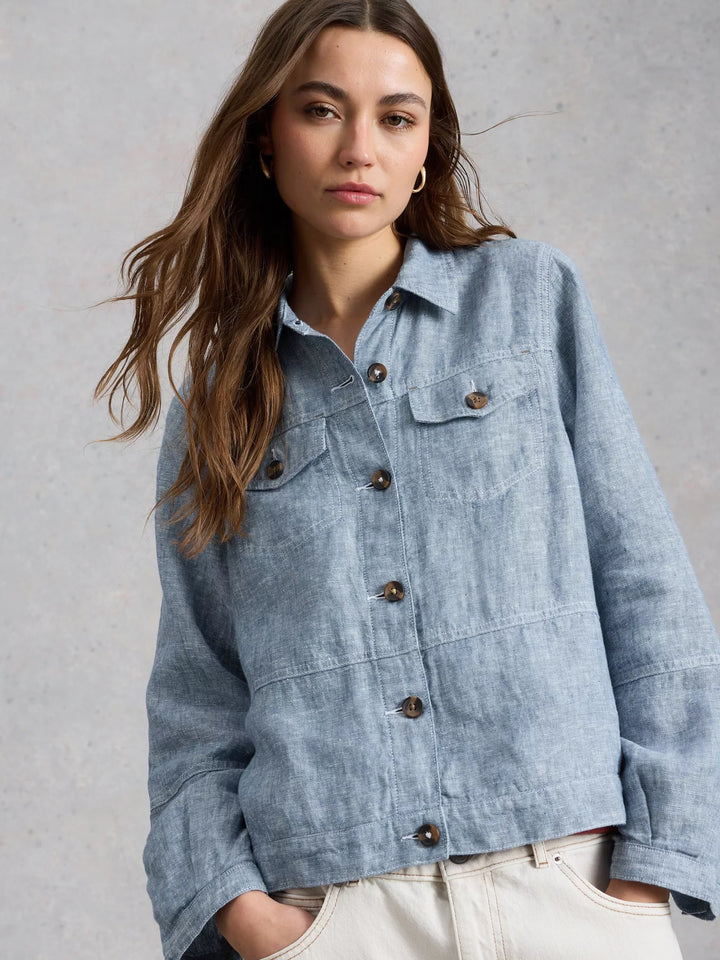 Veste en pur lin Camille- Coupe structurée et intemporelle