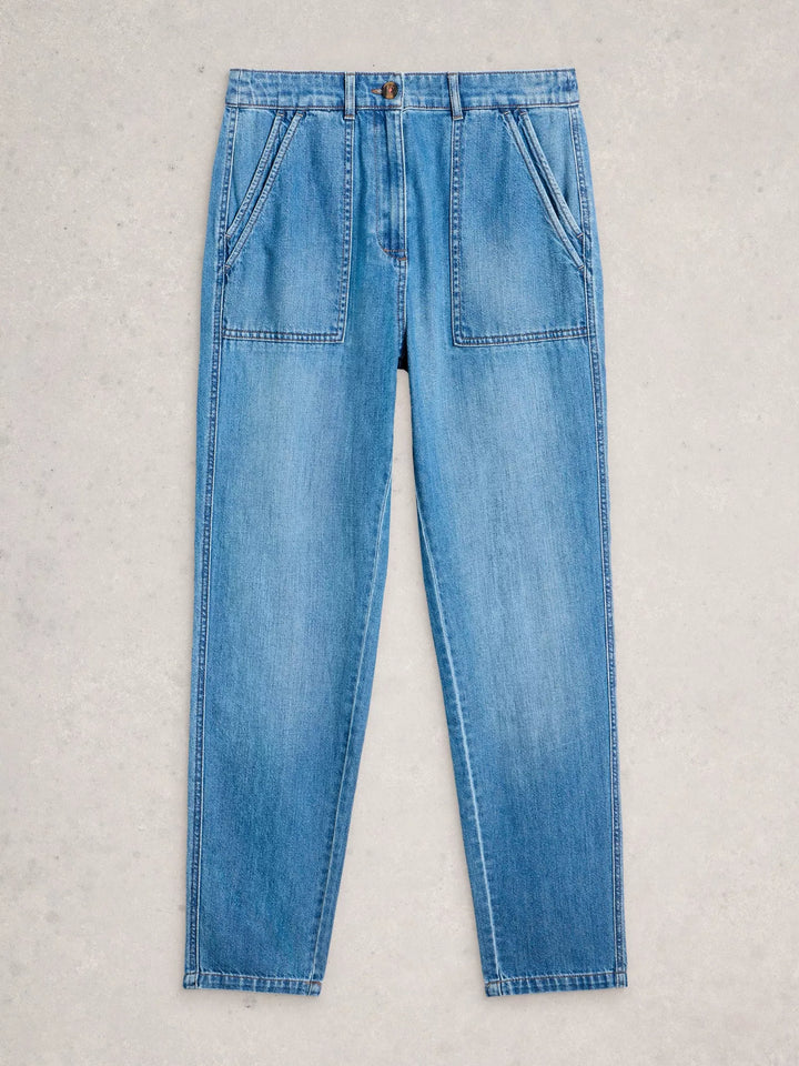 Jeans à la coupe effilée - En denim de coton biologique**