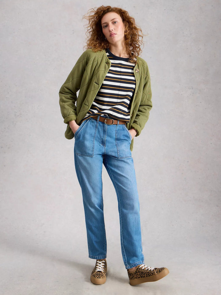 Jeans à la coupe effilée - En denim de coton biologique**