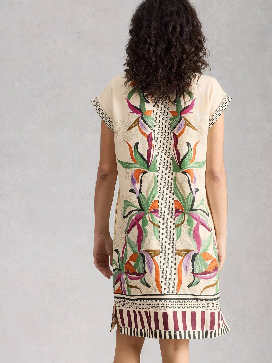 Robe à motif Jilly - Confectionnée en lin naturel