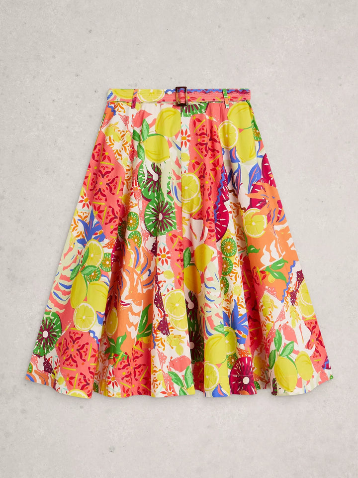 Jupe en coton biologique Darcie - À motif coloré