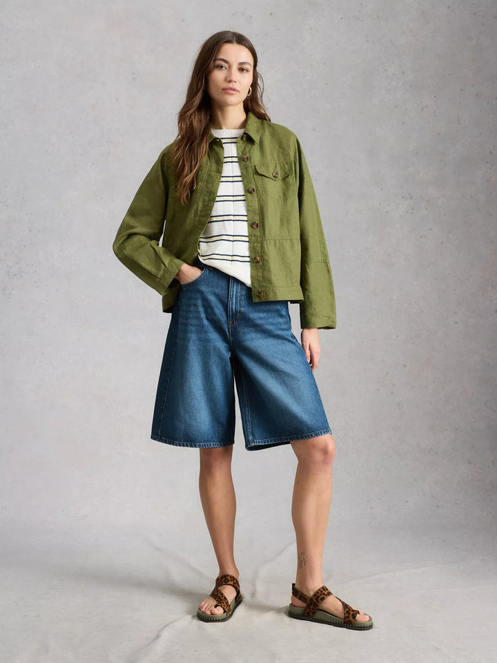Le bermuda en denim Jodi - En coton biologique à coupe relaxe