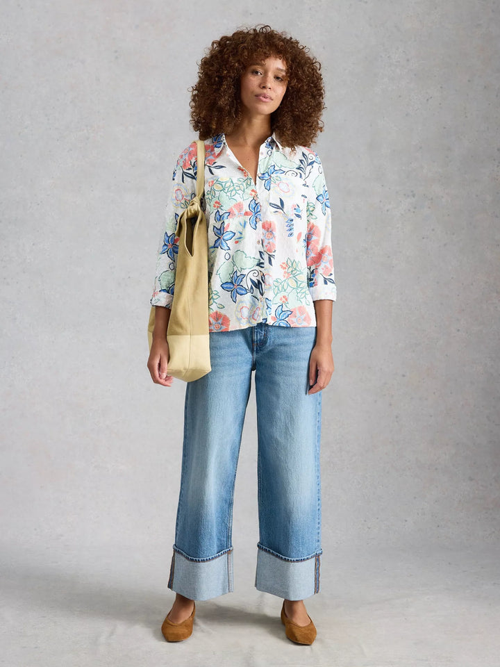 Chemise en coton biologique Sophie - Col chemisier classique
