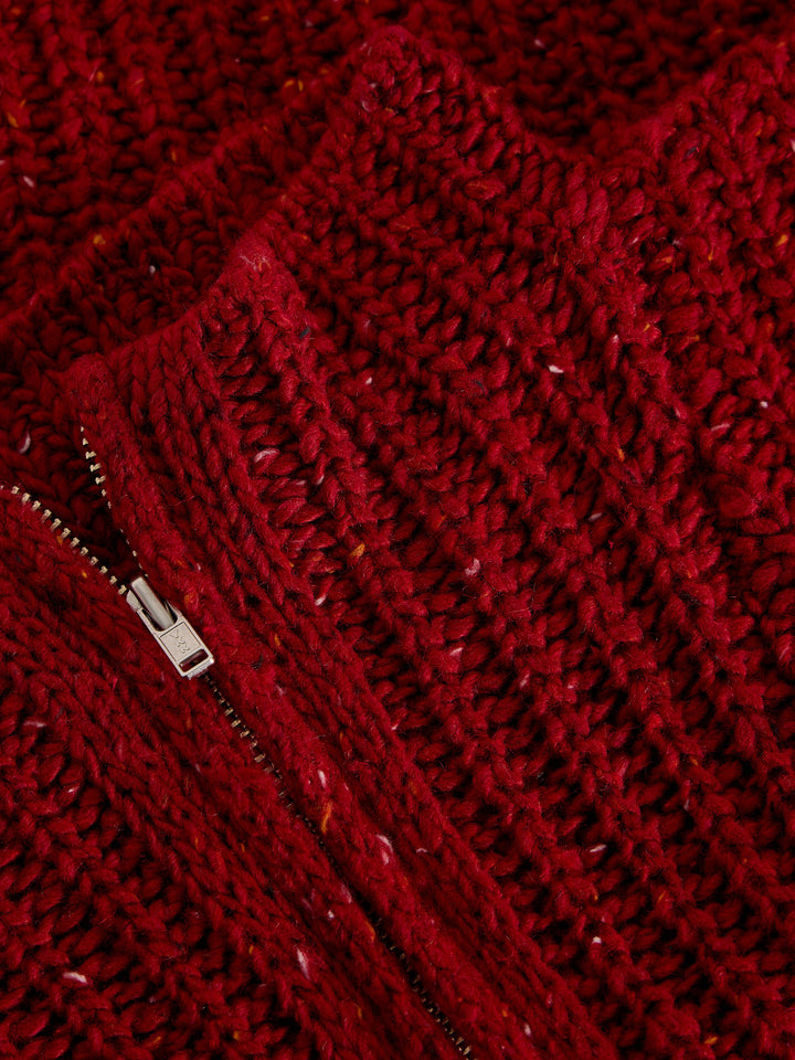 Chauffe-col en maille mouchetée à demi-zip - Matériaux recyclés