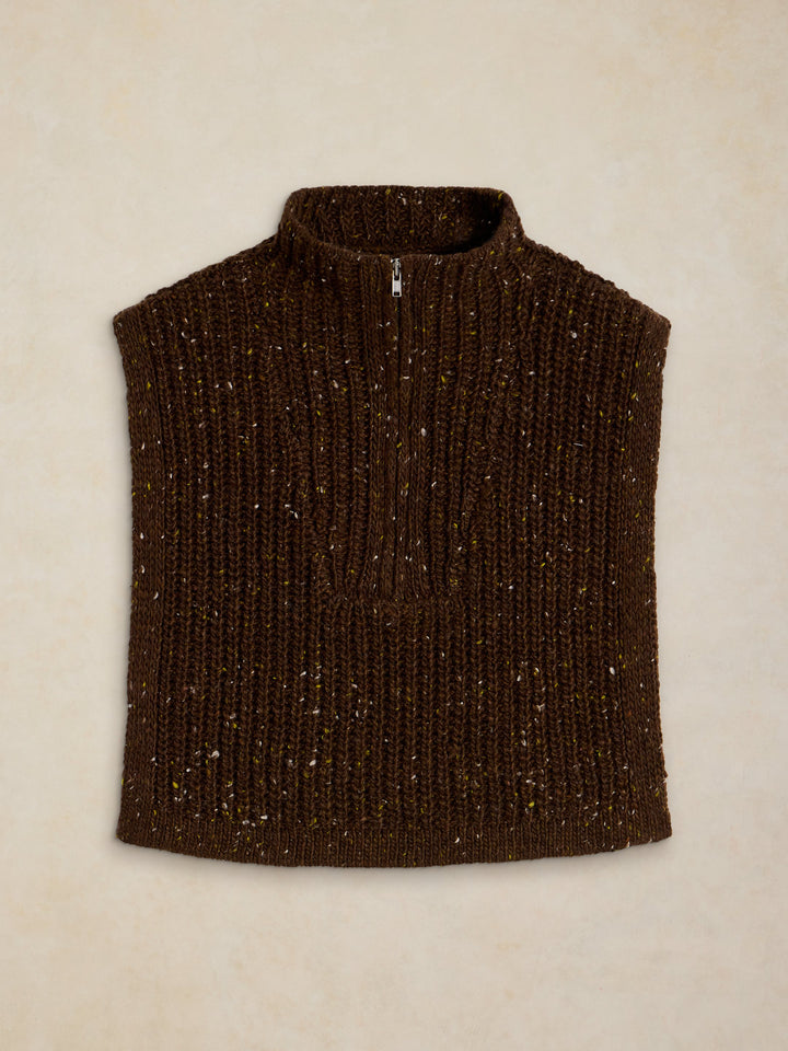 Chauffe-col en maille mouchetée à demi-zip - Matériaux recyclés