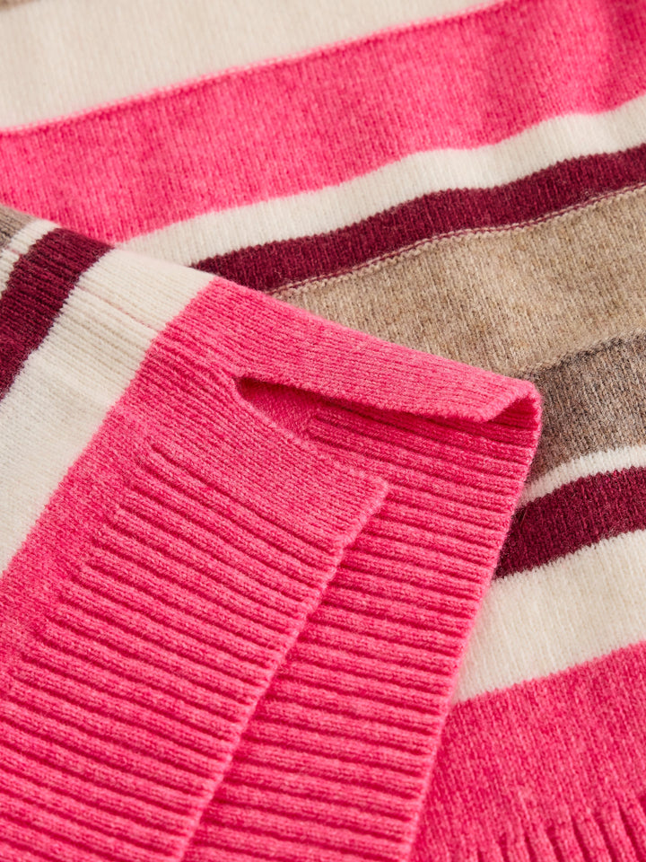 Tricot douillet à rayures colorées Sansa - Laine et coton biologique