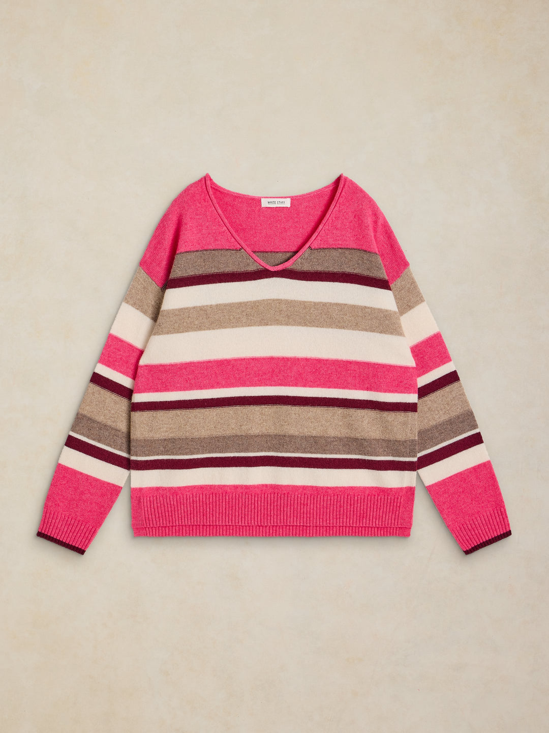 Tricot douillet à rayures colorées Sansa - Laine et coton biologique