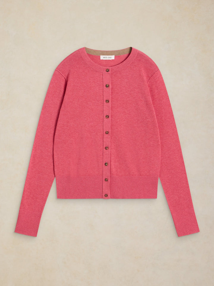 Gilet boutonné en coton biologique Lois - À col rond et manches longues