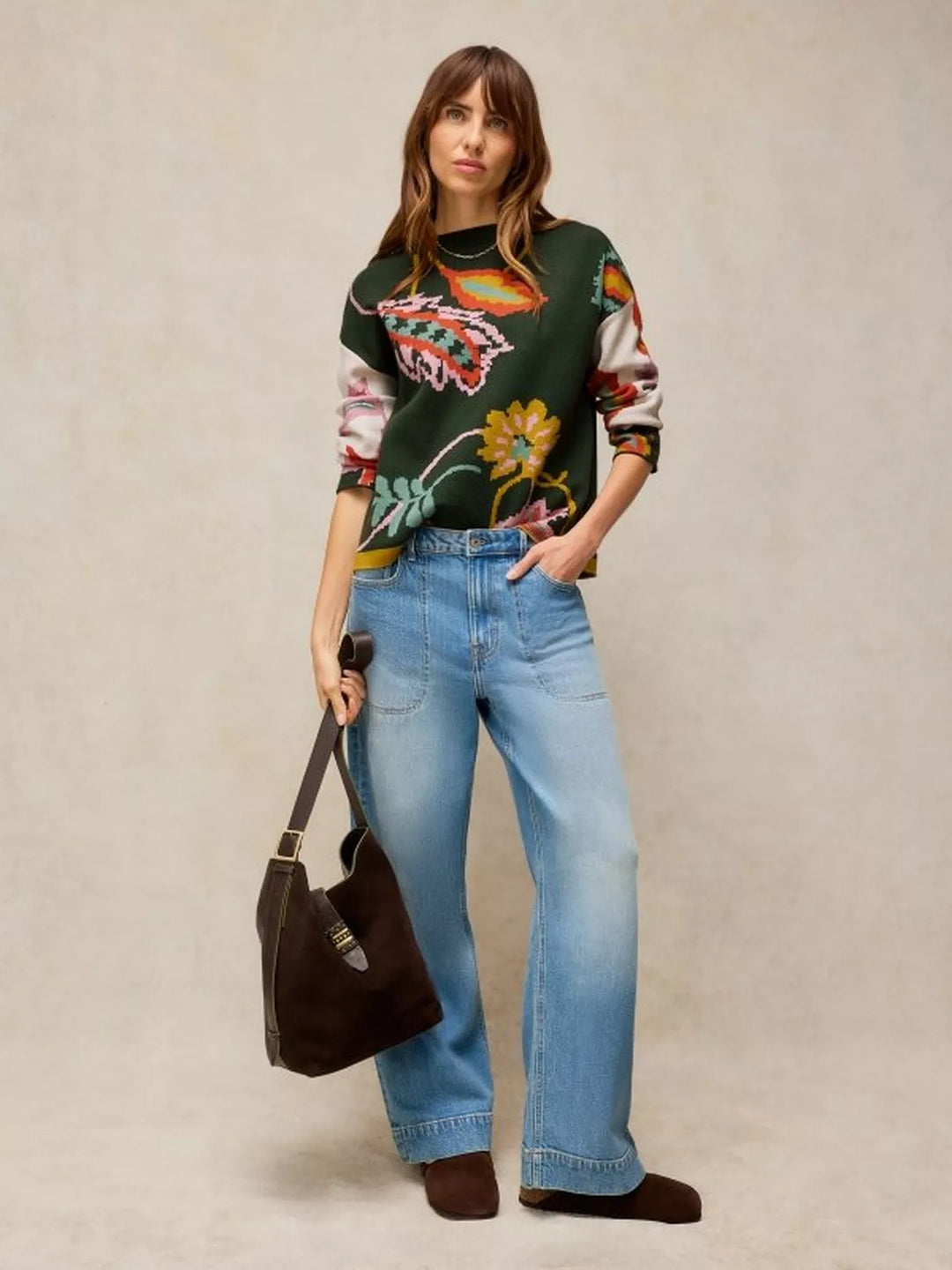 Haut en viscose EcoVero Fabia - Avec motifs floraux et manches longues