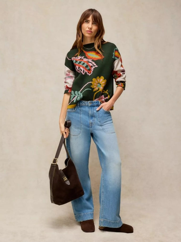 Haut en viscose EcoVero Fabia - Avec motifs floraux et manches longues