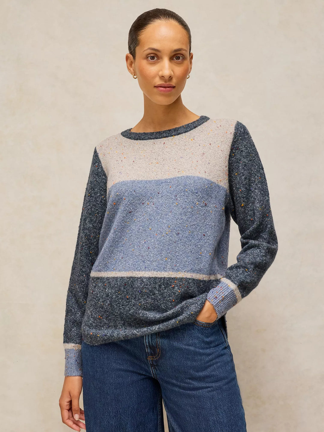 Chandail en maille douce à blocs de couleurs Talia - Avec coton biologique et fibres recyclées