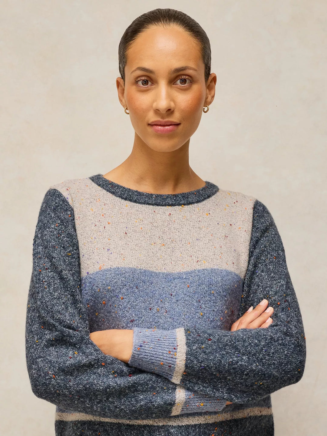 Chandail en maille douce à blocs de couleurs Talia - Avec coton biologique et fibres recyclées