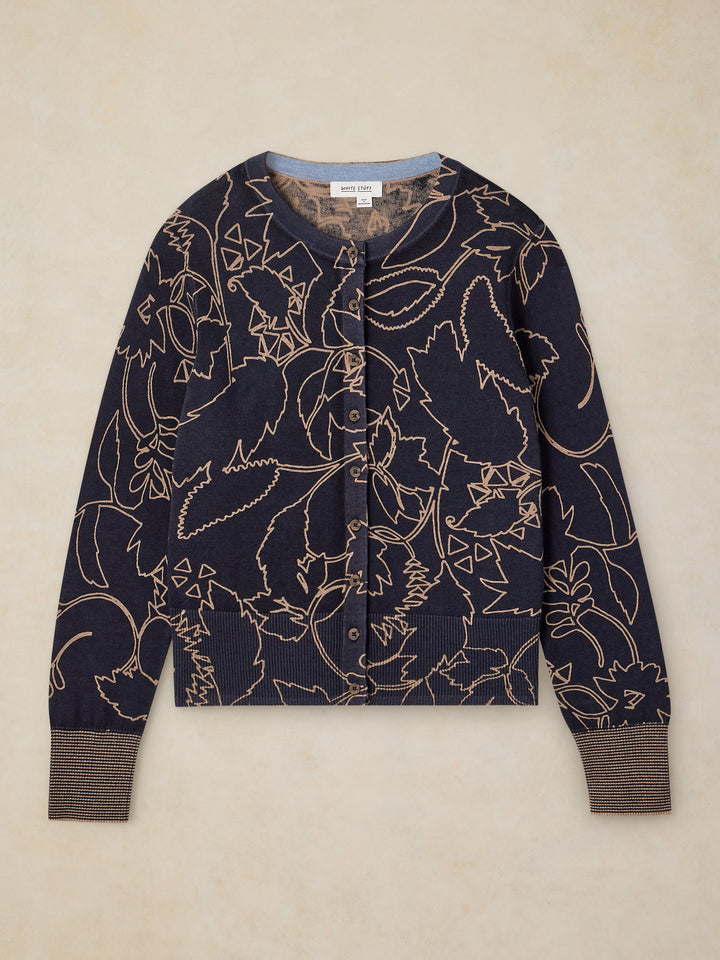 Cardigan en coton biologique à boutonnage classique Lois - Manches longues