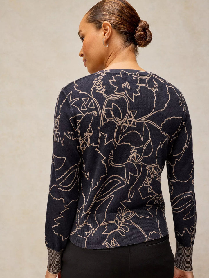 Cardigan en coton biologique à boutonnage classique Lois - Manches longues