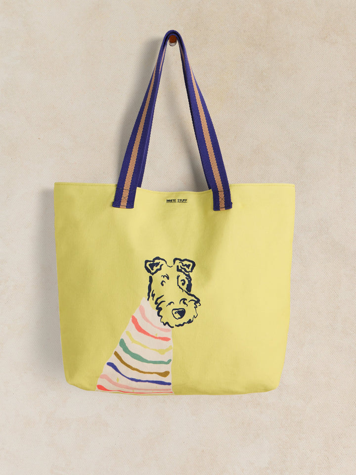 Grand sac fourre-tout Terrie - En coton illustré d'un motif chien graphique