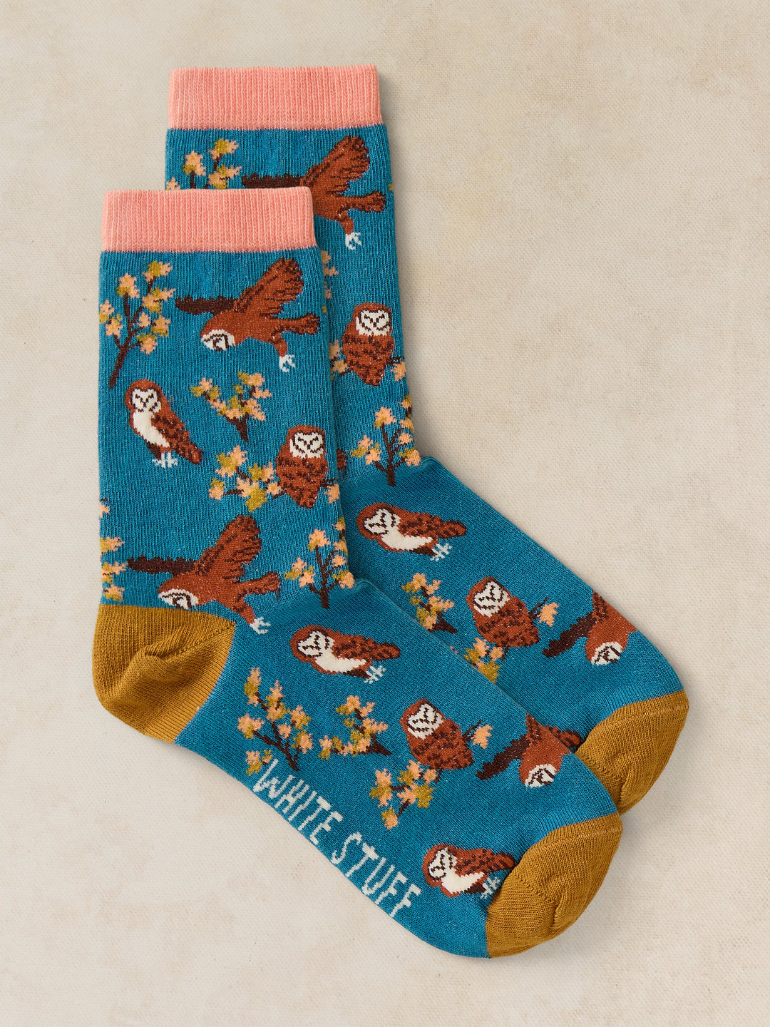 Chaussettes de cheville en coton biologique - À motif artistique et confort extensible