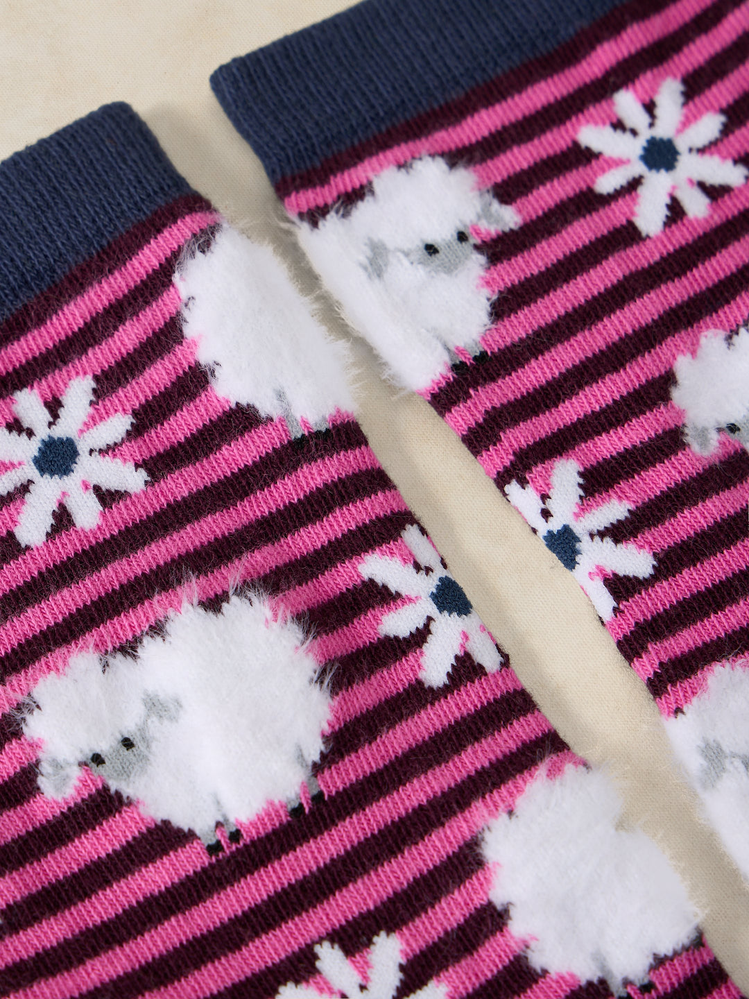 Chaussettes confortable en coton biologique - Au motif de moutons texturés