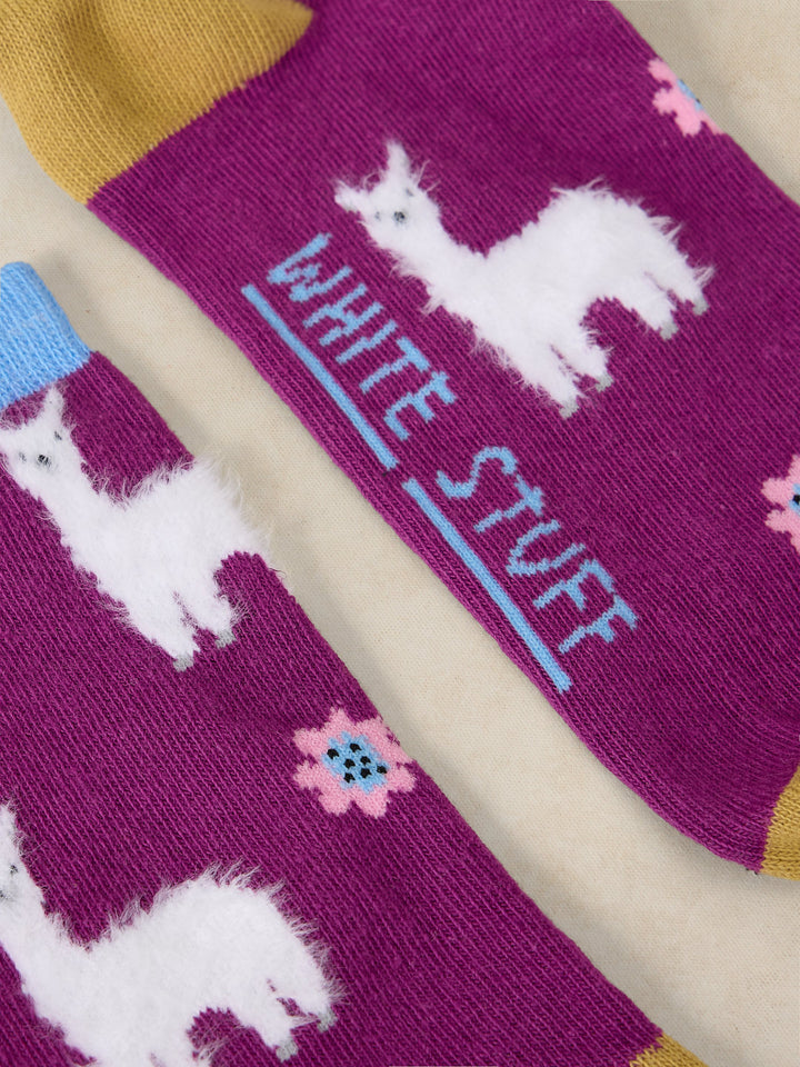 Chaussettes de cheville en coton biologique - Au motif ludique et confort extensible