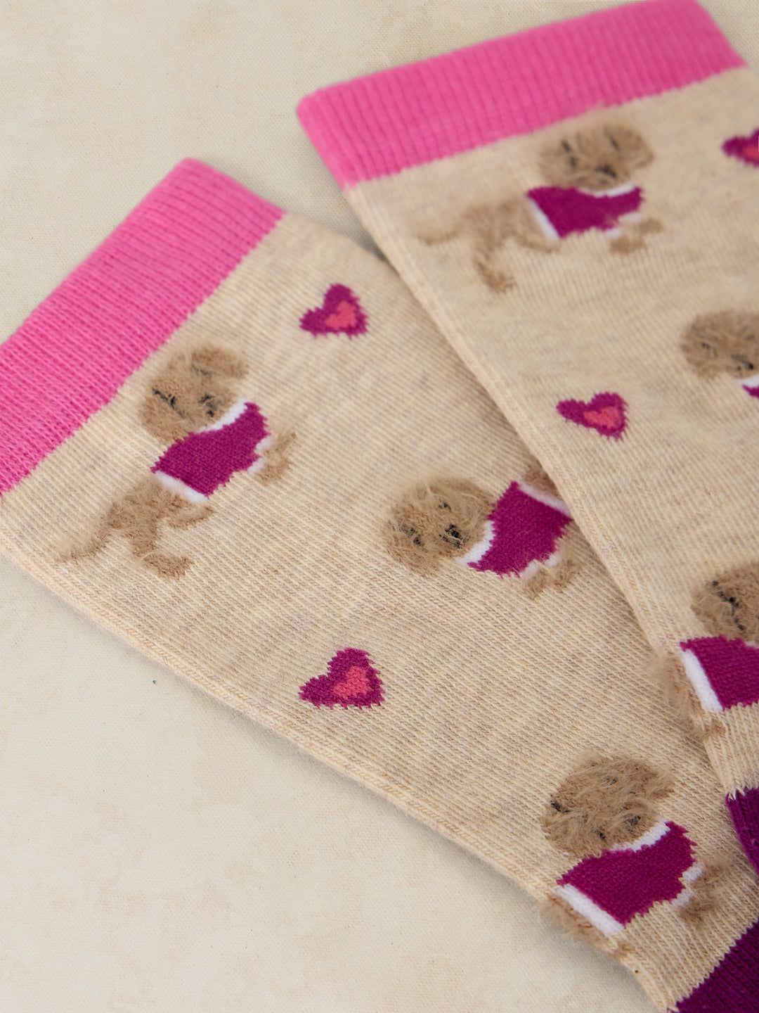 Chaussettes de cheville au motif de teckel en coton biologique - Doux et extensibilité idéale