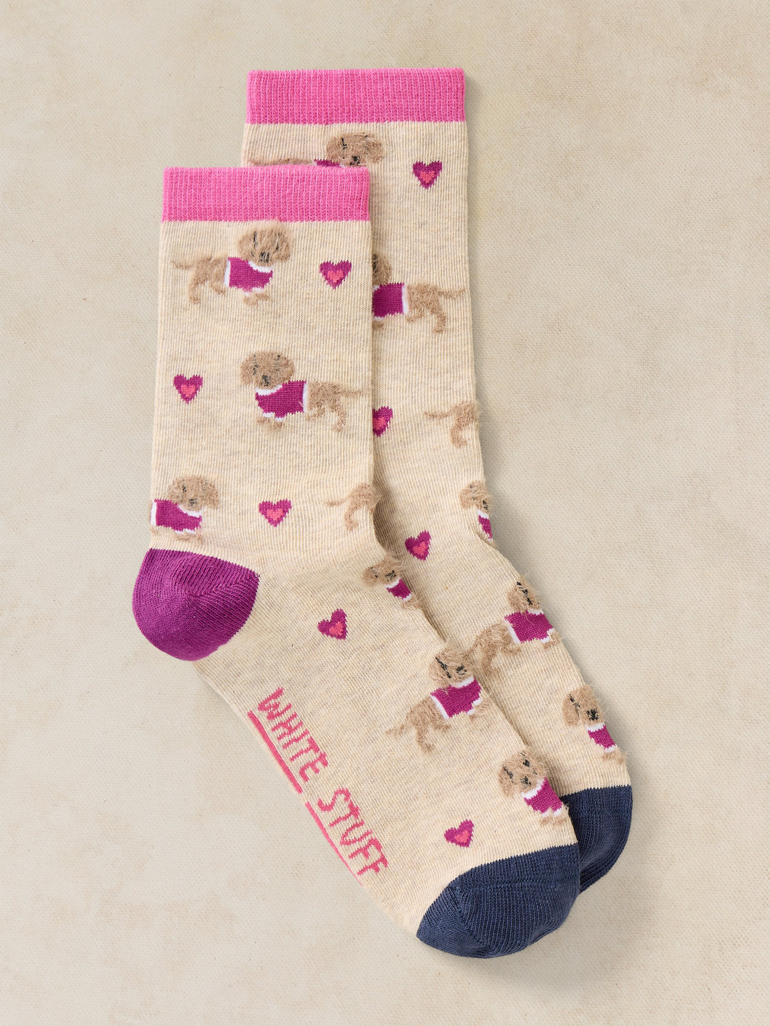 Chaussettes de cheville au motif de teckel en coton biologique - Doux et extensibilité idéale