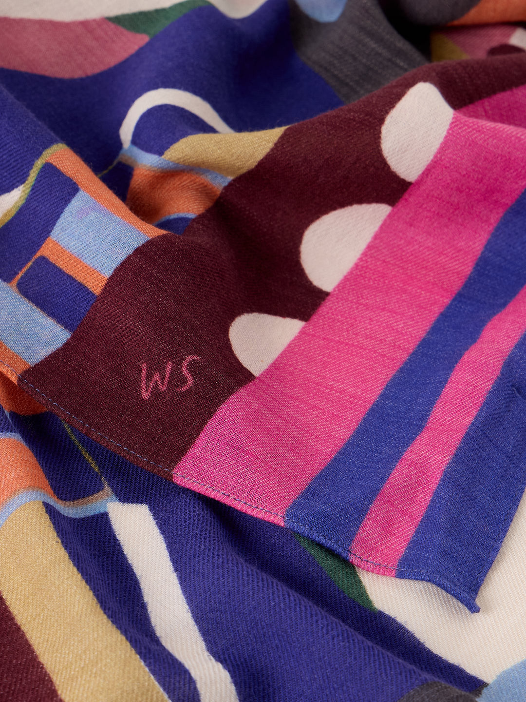 Foulard imprimé mi-lourd Mia - En coton et laine mélangés