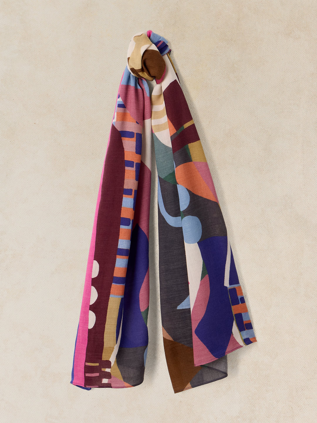 Foulard imprimé mi-lourd Mia - En coton et laine mélangés