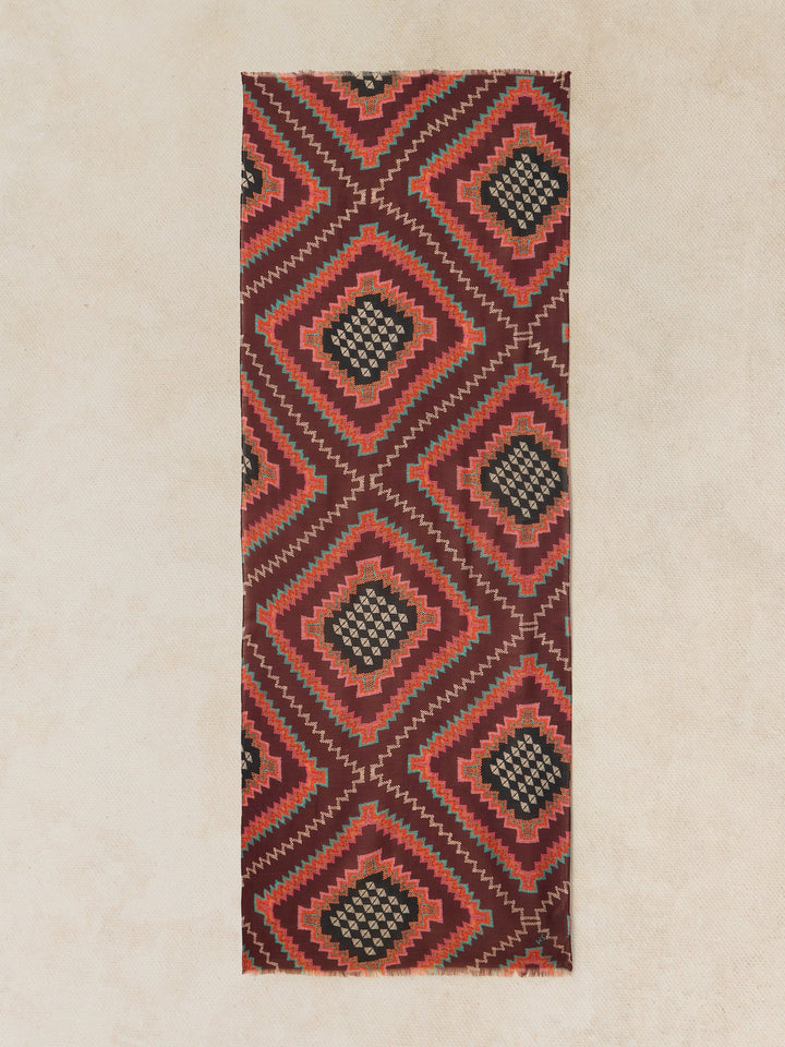 Foulard imprimé mi-lourd Mia - En coton et laine mélangés