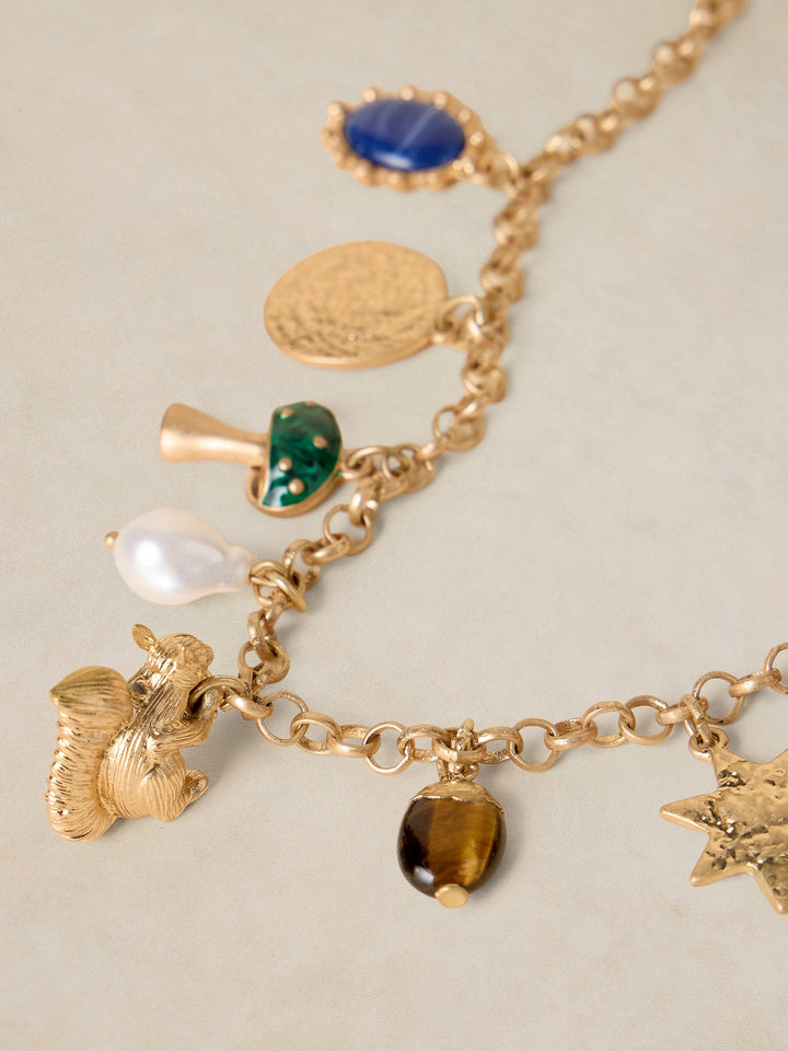 Collier à breloques Woodland - Aux détails sculptés