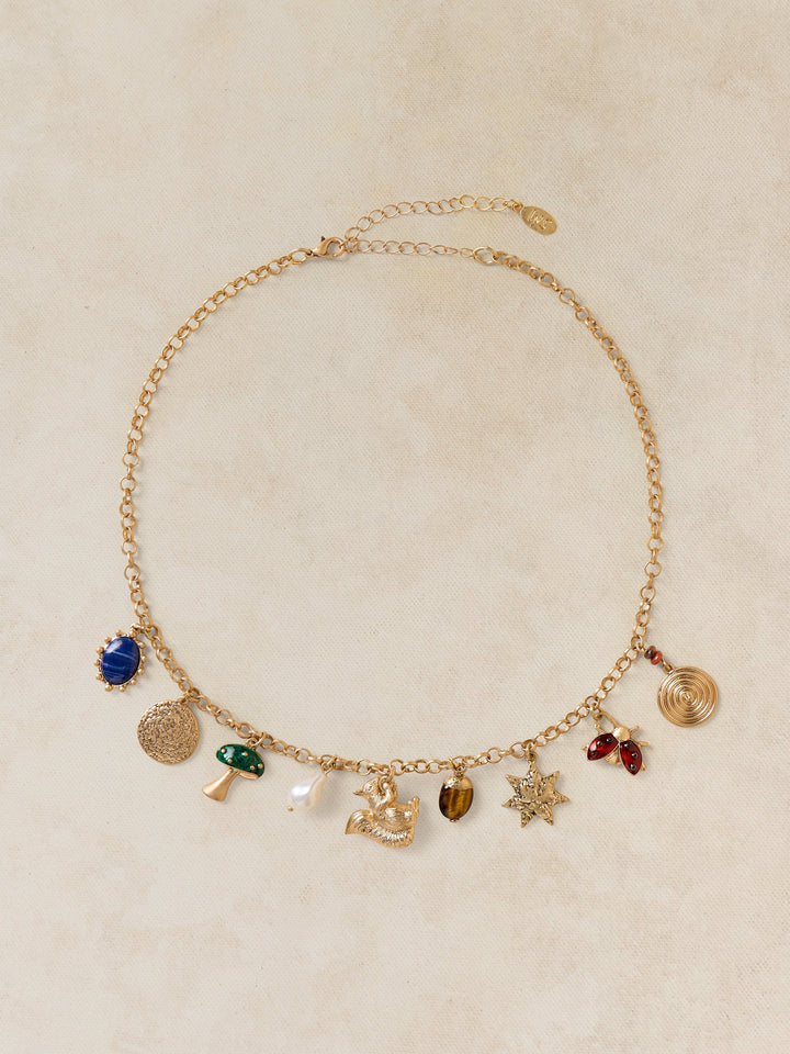 Collier à breloques Woodland - Aux détails sculptés