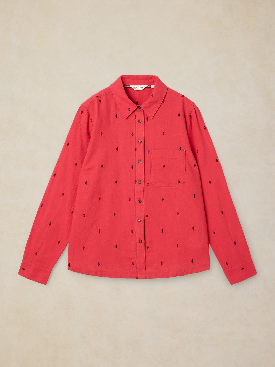 Chemise classique en coton biologique Sophie - Avec poches plaquées et détails brodés