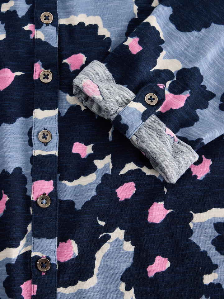 Chemise en jersey de coton équitable Annie - Motif floral abstrait