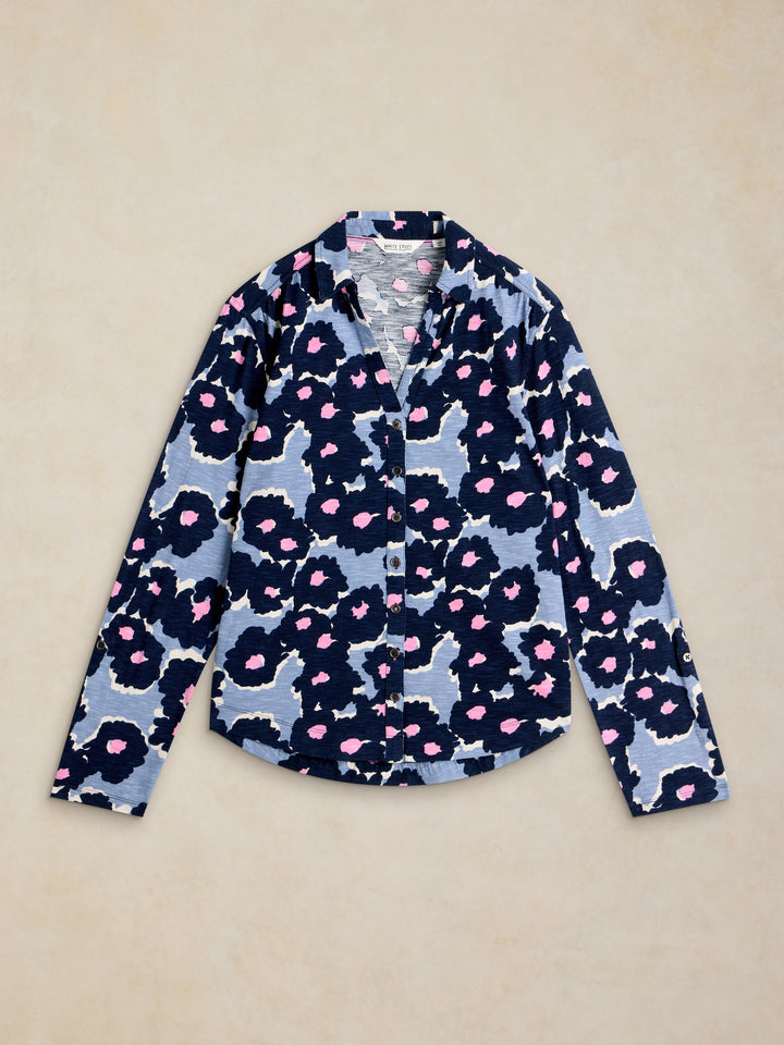 Chemise en jersey de coton équitable Annie - Motif floral abstrait