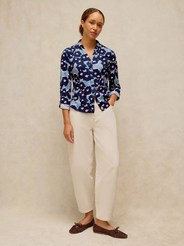 Chemise en jersey de coton équitable Annie - Motif floral abstrait