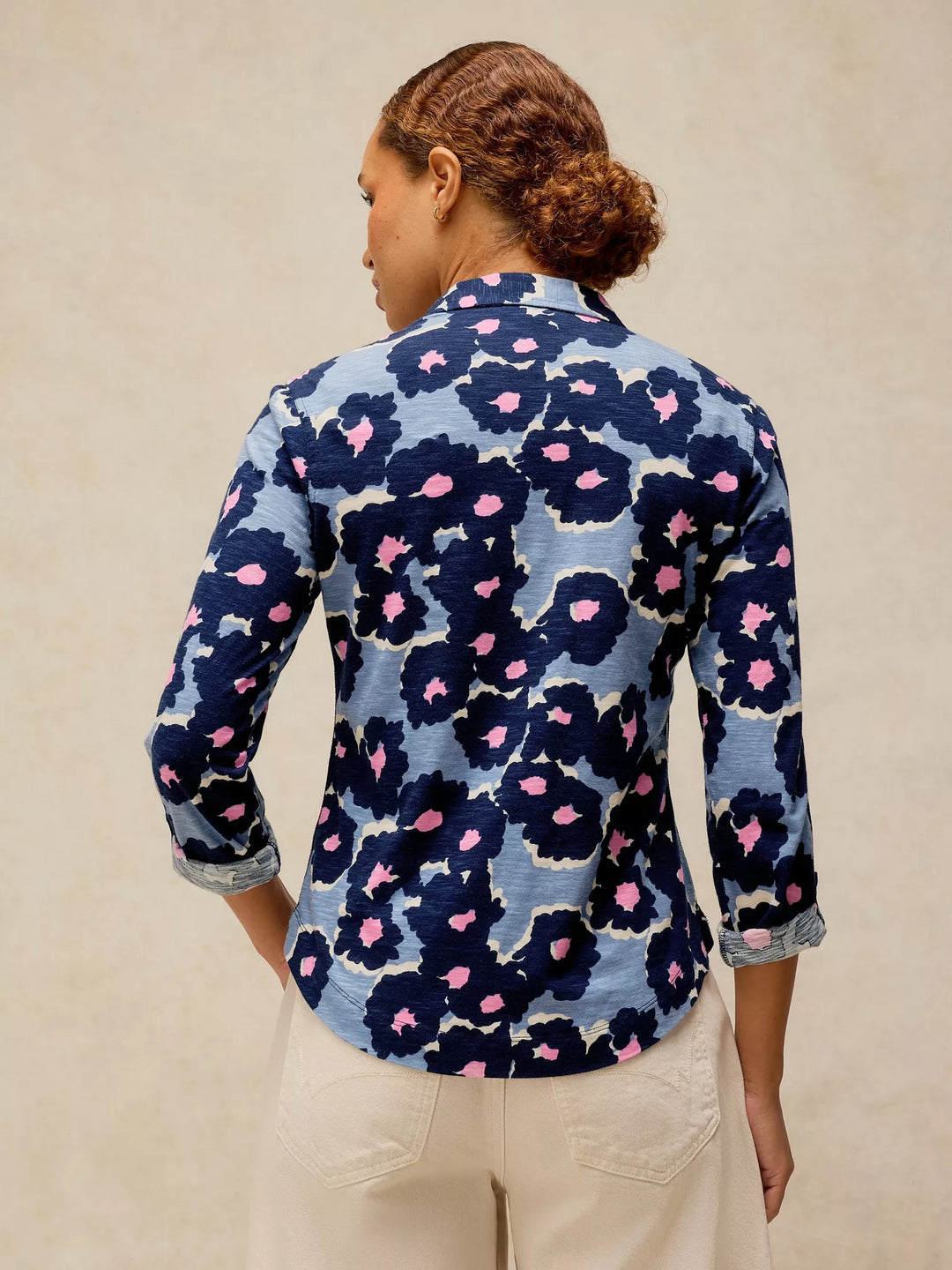 Chemise en jersey de coton équitable Annie - Motif floral abstrait