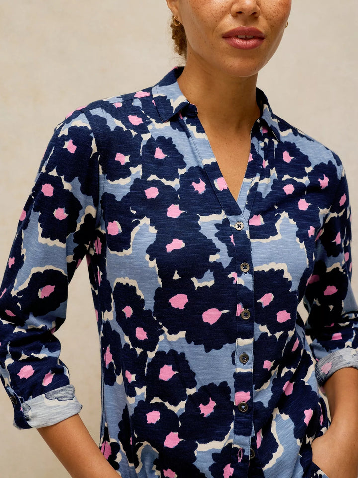 Chemise en jersey de coton équitable Annie - Motif floral abstrait