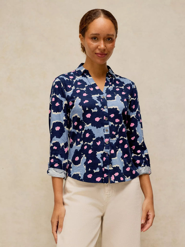 Chemise en jersey de coton équitable Annie - Motif floral abstrait