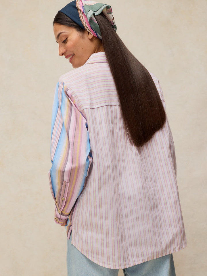 Chemise rayée en coton biologique Saffie - Look décontracté