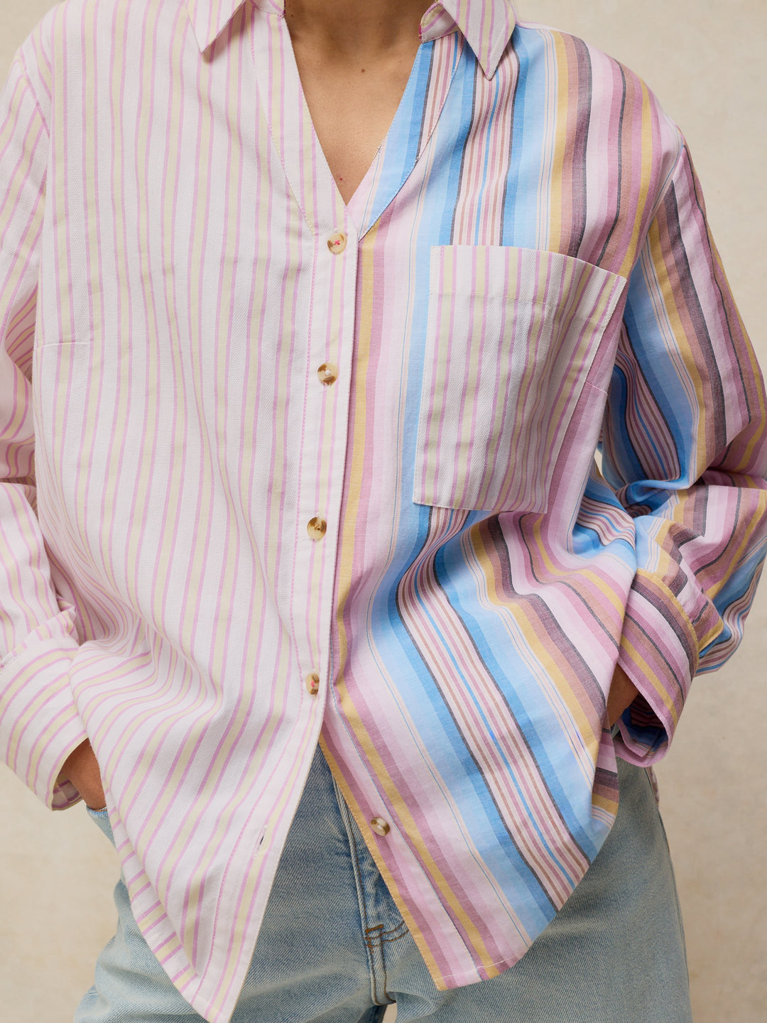 Chemise rayée en coton biologique Saffie - Look décontracté