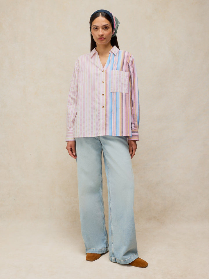 Chemise rayée en coton biologique Saffie - Look décontracté