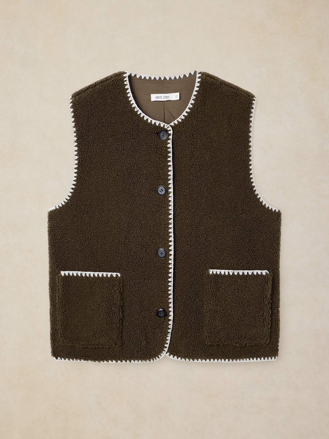 Gilet texturé en molleton recyclé  - Coupe droite classique