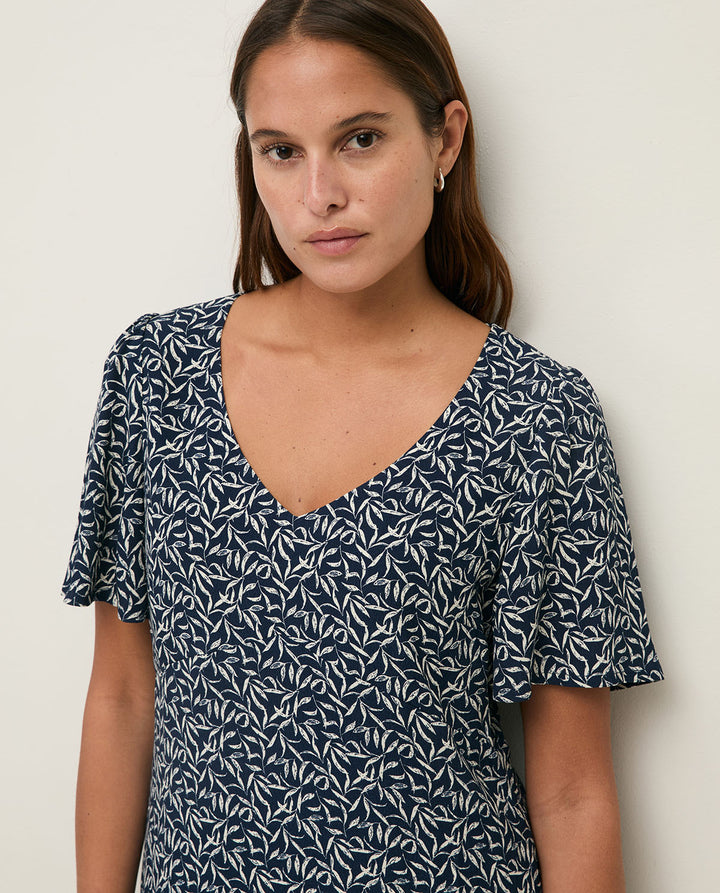 Robe longue fleurie EcoVero - Fluide à imprimé floral