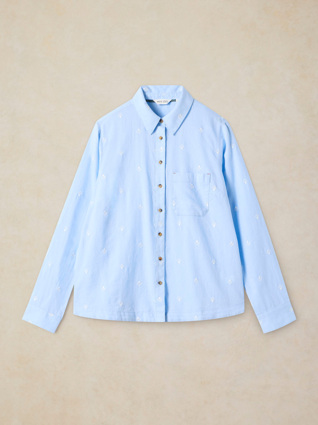 Chemise brodée à boutons Liddy - À manches longues